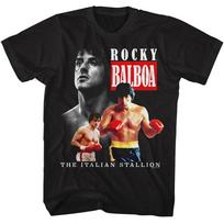 Rocky Balboa T-Shirt Movie Boxer Italian Stallion Faces New Black Cotton Unisex T-Shirt XXXL