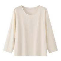 2026 Summer Women's Loose Fit Round Neck Long Sleeve Solid Color Casual Pajama Top, Plus Size Available XL (85-100 jin)