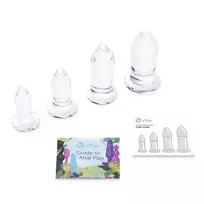 b-Vibe Glass Dilators Set 4-Piece - Borosilicate, Tapered, Multi-Size