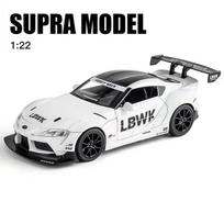 1:22 Toyota Supra lenktyninio automobilio modelis Metalinis lietas žaislas Metalinės transporto priemonės Žaislinio automobilio modelis Aukštas modeliavimas Garsas Šviesa Vaikų žaislas