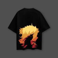Anime Samurai Silhouette T-shirt S