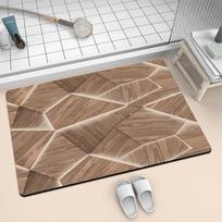 Dark Wood Geometric Themed Drying Mat Non-slip Pad For Sink Area, Perfect For Warm-toned Home Daily Water Absorption Home Decor 40cm x 60cm