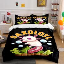 Axolotl Cartoon Design Bedding Set Bedding set (1 duvet cover, 2 pillowcases, duvet not included) 135x200cm