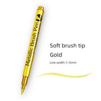 Gold Silver Brush Metallic Marker Pens Permanent Paint Marker Pen for Rock Painting Mug Ceramic Glass DIY Painting Supplies 1Pcs