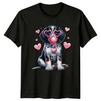 Puppy Heart Sunglasses Bubble Gum Valentines Day Dog Mens Womens Graphic Tee L