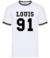 Louis 91 - Mens Ringer - Love Tomlinson Tour Gig Pop Music Fan 1991 S