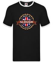 Made In Slough - Mens Ringer - Town City Village Born Love Live Hometown M