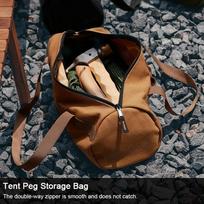Sturdy Handle Tent Peg Storage Bag Zipper Closure Camping Tool Bag Canvas Carry Bag  Camping Gear