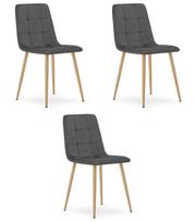 KARA chair - dark gray velvet / wood color legs x 3