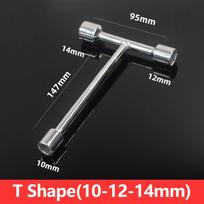 Triple Head Socket Wrench 3-Way T Type Hex Nut Driver Durable Repair Wrench  Mechanical Maintenance 10-12-14mm