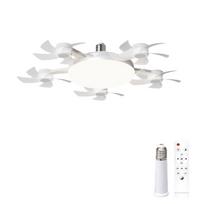 2 in 1 5 Heads Ceiling Fan Light 3 Lighting Modes Wind Speed Adjustable Hanging Fan with LED Light Eye Protection