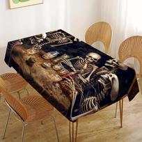 Happy Halloween Skull Rectangle Tablecloth for Tables Home Dinner Reusable Table Cloth for Indoor Outdoor Halloween Decorations 90x140cm
