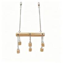 Bite Resistant Parrot Wooden Swing Non-slip Bird Cage Gnawing Toys  Exercise Climbing