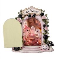 Pumpkin Mushroom Halloween Fairy Ghost Door Ornament Rose Bow Mouse Ghost Door Frame  Home Decor Style 6