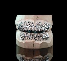 Asmeniniai Grillz Pagaminti pagal užsakymą 925 svarų sterlingų sidabro Padengtas baltu auksu Prabangūs Grillz VVS Moissanite Deimantai Dantų Grillz white