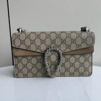 [Pre-Owned] Dionysus Tiger Head Diamond Buckle Double G Monogram Canvas And Leather Flap Chain Shoulder Bag - Excellent #1Y9TUVV ONE SIZE