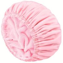Absorbent Terry Lining Shower Cap Soft Hair Drying Cap Fashion Hair Turban  Hair Care Style 5 blue