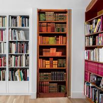 PVC Door Sticker Vintage Wood Bookshelf Bar Counter Wall Decals Mural 3D Decor
