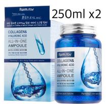 1+1 Farmstay Kolageno ir hialurono rūgšties „viskas viename“ ampulė 250 ml - Drėkinimas ir elastingumas