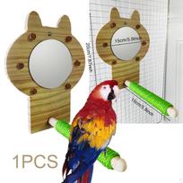 Bird Parakeet Mirror for Cage,Hummingbird Toy,Perch Stand,Parakeet Accessories Finch,Cockatiels,