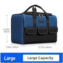 Mouth Heavy Duty Tool Bag with Reinforced Bottom Multi Compartment Storage Large Capacity Organizer for Construction Site Tools