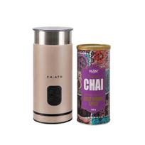 CHiATO milkPLAY pieno plakiklio ir KAV America East Indian Spice chai latte mišinio rinkinys