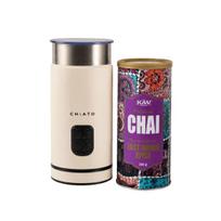 CHiATO milkPLAY pieno plakiklio ir KAV America East Indian Spice chai latte mišinio rinkinys