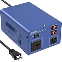 JARXIOKE 500W transformatorius, pakopinis transformatorius iš 220V į 100V, suderinamas su 220V užsienio prietaisais, 1 lizdas (100V-120V) ir 1 lizdas