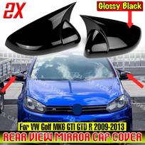 2x Carbon Look šoninio sparno veidrodžio dangtelis, skirtas VW, skirtas Volkswagen Golf 6 MK6 GTI GTD 2009-2013 šoninio galinio vaizdo veidrodžio dangtelis Gloss Black-Replace