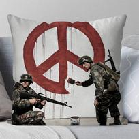 Banksy Grafiti Pagalvės užvalkalas Kvadratinė pagalvė Miegamojo Sofa Laisvalaikio Komforto pagalvėlė Automobilio Svetainės Namų dekoracija 16x16Inch brown