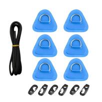 Kayak D-Rings Pad, 6 Pieces Stainless D-Rings Patches PVC D-Rings Stand-Up Paddleboard PVC Patches Kayak D-Rings Hooks