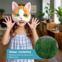 A84E-Eye Mesh For Therian Mask With 3Pcs Felt Sheets For Costume Roleplay, Fursuits, Therian, Handicrafts