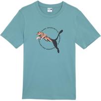PUMA REAL CAT SS24 T Shirt Men's Gray Blue 628115-84 M