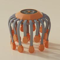 2026 Pain Relief Gift 10/20Massage Heads Orange Scalp Head Massager Red Light Vibrator Octopus Scratcher for Relaxation Stress Migraine