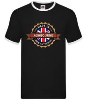 Made In ASHBOURNE - Mens Ringer - Hometown City Town Live Love Born XS