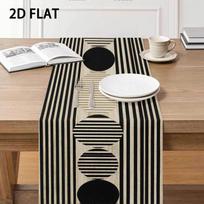 Modernus geometrinis staltiesės takelis, juodai baltas dryžuotas apskritimo dizainas, namų valgomojo stalo dekoras Moteriški drabužiai 40x140cm black