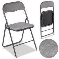 BASICO graphite velvet folding chair