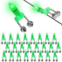 20Pcs Sensitive Fish Bites Indicators Spring Clip Tip up Lights  Fishing Pole 20pcs