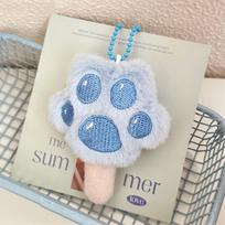 Soft Stuffed Cat Paw Popsicle Keychain Fluffy Car Key Pendant Lovely Plush Doll Keyring  Decoration
