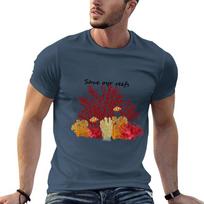 Save Our Reefs Digitaland Mixed Media Art By Mysticladyart Tshirt Basic Tee Shirt For Everyday Outfit S
