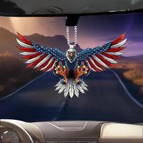 1vnt American Flag Eagle automobilio salono pakabukas automobilio ornamentas, galinio vaizdo veidrodinis pakabukas, veidrodinis automobilio žavesys 1pc