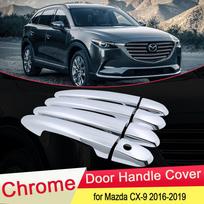 for Mazda CX-9 CX9 CX 9 TC MK2 2016 2017 2018  Chrome Door Handle Cover Exterior Trim Catch Cap Car Stickers Accessories ABS Handle No Button