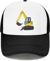 Excavator Construction Trucker Hat for Youth Adjustable Mesh Snapback Cap Travel One Size