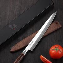 Sashimi peilis su mediniu dėklu, vienpusis ašmenys, aštrus, pjaustyti sushi, žuvies mėsos kapoklis, Yanagiba, japoniški virtuvės peiliai, Wenge rankena 15cm Blade