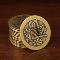 10Pcs Chinese Copper Coins Set Craft Feng Shui Lucky Ornament Blessing Ancient Antique I Ching Currency Retro Collectible Curio brown