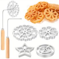 6 vnt. vaflinių rozetės formelių, aliuminio lydinio rozetės, sausainių formelės, lengvai naudojamas vaflinių rozetės gamintojas, tinkamas kepimui 6pcs orange