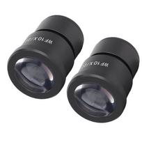 2Pcs Microscope Eyepiece 10X Aluminum Alloy Wide Angle Biological Eyepiece 22mm Eye Point 30mm Mounting Size Aluminum alloy
