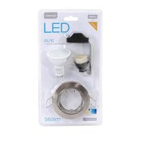Omega Spotlight Holder Round Nickel With Led Gu10 7W 4200K 175-265V [43492]