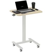 68-108cm Height Adjustable Work Desk - Wood-Effect/White 65 x 48 x 108 cm