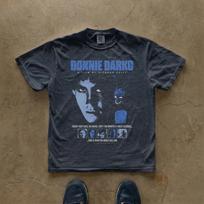 Vasarinis moteriškas retro Donnie Darko filmo plakato marškinėlis, grynos medvilnės ir kvėpuojantis, trumpomis rankovėmis, gatvės stiliaus, oversized, laisvas, kasdienis S gray